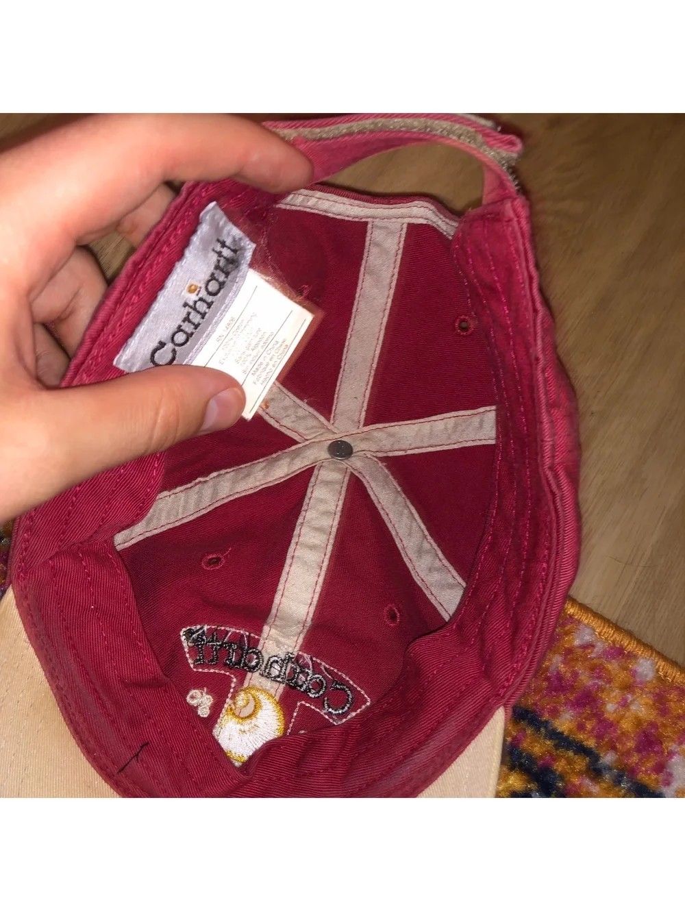 CARHARTT 1889 CANVAS RED ADJUSTABLE STRAPBACK HAT CAP VINTAGE STYLE
